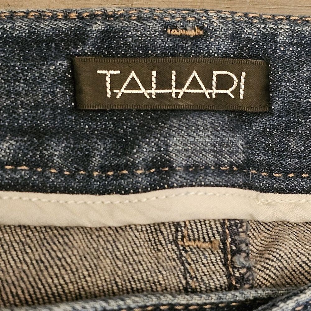 Tahari VTG Mid Rise Boot Cut Jeans Stretch Dark Blue Denim (See Desc. For Size) - Picture 3 of 12